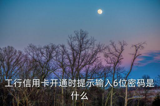 工行信用卡開通時提示輸入6位密碼是什么