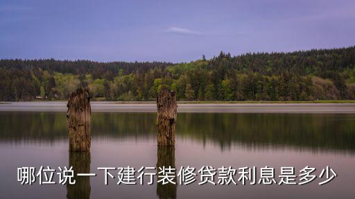 哪位說一下建行裝修貸款利息是多少