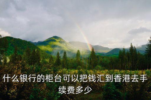 什么銀行的柜臺(tái)可以把錢(qián)匯到香港去手續(xù)費(fèi)多少