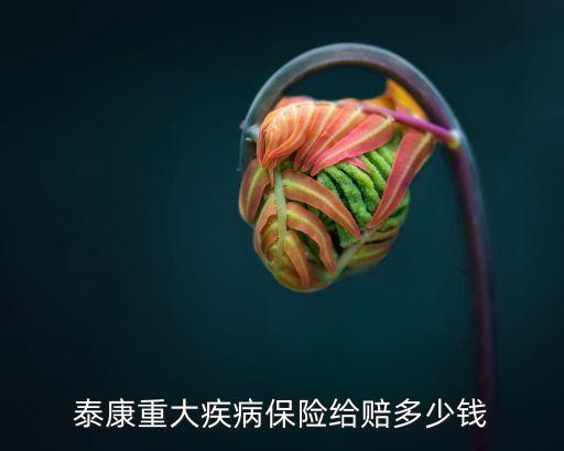 泰康重大疾病保險給賠多少錢