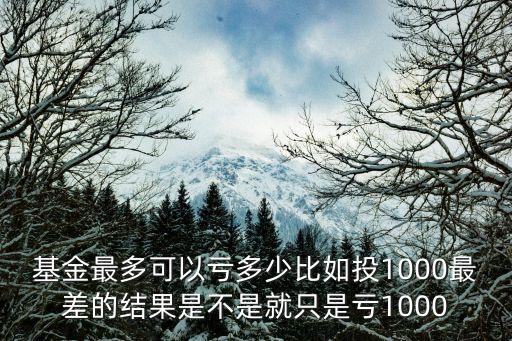 基金最多可以虧多少比如投1000最差的結(jié)果是不是就只是虧1000