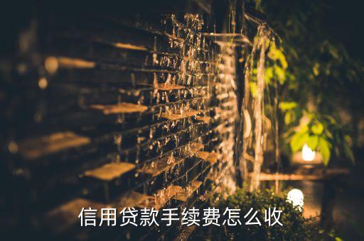 信用貸款手續(xù)費(fèi)怎么收