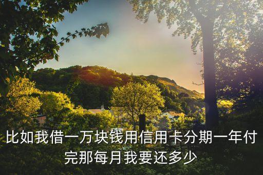 比如我借一萬塊錢用信用卡分期一年付完那每月我要還多少