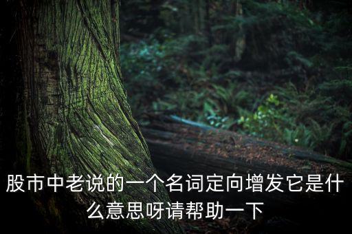 股市中老說的一個(gè)名詞定向增發(fā)它是什么意思呀請(qǐng)幫助一下
