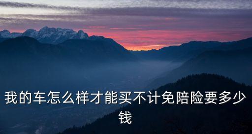 我的車怎么樣才能買不計(jì)免陪險(xiǎn)要多少錢