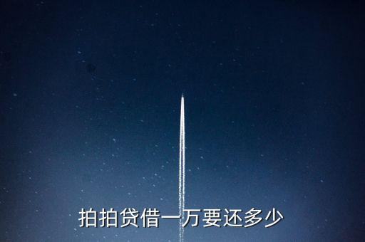 拍拍貸借10000分12期要還多少錢，在拍拍貸貸款一萬分期十二期一期要還多少