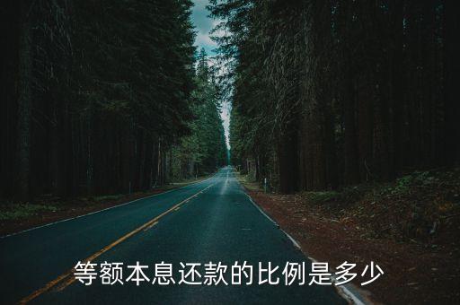 等額本息還款的比例是多少