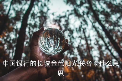中國銀行的長城金色陽光聯(lián)名卡什么意思