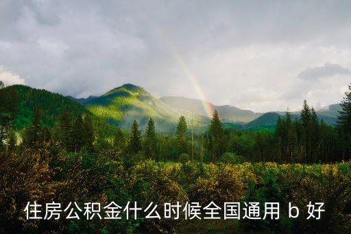 住房公積金什么時(shí)候全國通用 b 好