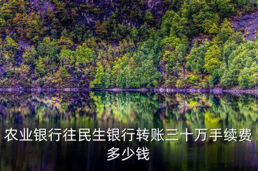 異地打錢30萬手續(xù)費(fèi)多少，跨行跨省轉(zhuǎn)賬支票30萬元需要多少手續(xù)費(fèi)