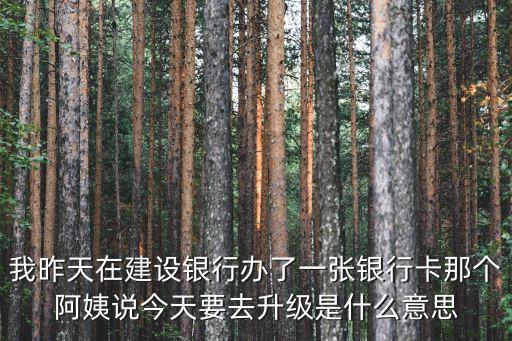 我昨天在建設(shè)銀行辦了一張銀行卡那個(gè)阿姨說(shuō)今天要去升級(jí)是什么意思