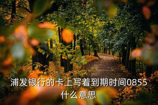 浦發(fā)銀行的卡上寫(xiě)著到期時(shí)間0855什么意思