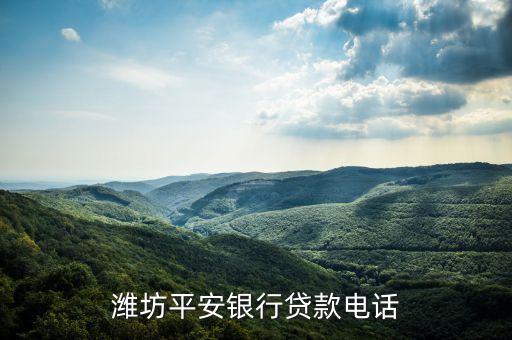 濰坊平安銀行貸款電話