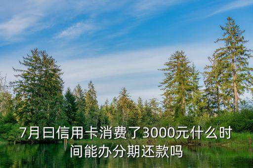 7月曰信用卡消費(fèi)了3000元什么時(shí)間能辦分期還款嗎