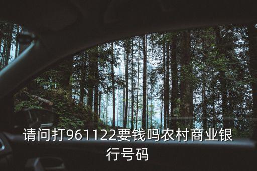 請問打961122要錢嗎農村商業(yè)銀行號碼