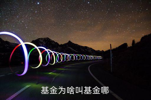基金為什么叫基金，基金為啥叫基金哪