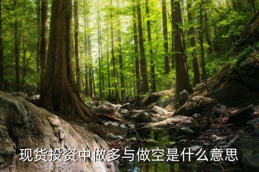 什么是做空和做多，現(xiàn)貨投資中做多與做空是什么意思