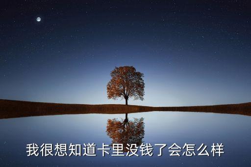 我很想知道卡里沒錢了會怎么樣