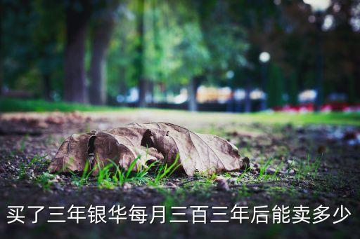 買了三年銀華每月三百三年后能賣多少