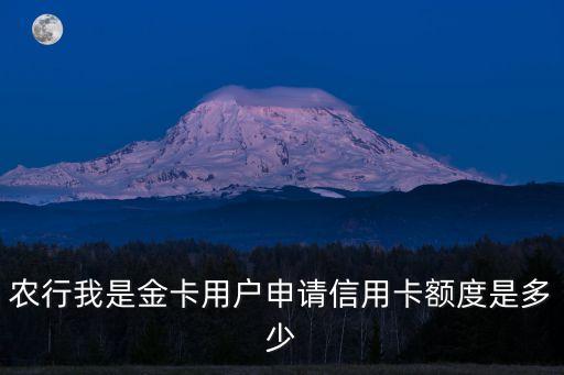農(nóng)行我是金卡用戶申請(qǐng)信用卡額度是多少