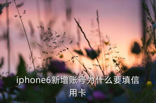 iphone6新增賬號(hào)為什么要填信用卡