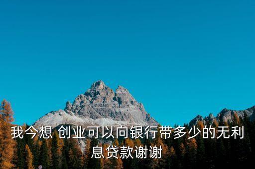 我今想 創(chuàng)業(yè)可以向銀行帶多少的無(wú)利息貸款謝謝