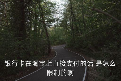 銀行卡在淘寶上直接支付的話 是怎么限制的啊