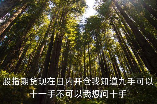 股指期貨現(xiàn)在日內(nèi)開倉我知道九手可以十一手不可以我想問十手