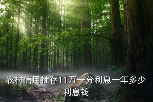 農(nóng)村信用社存11萬一分利息一年多少利息錢