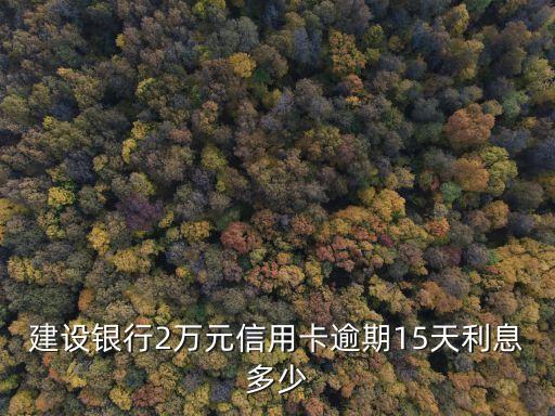 建行逾期費用是多少，建行信用卡欠2000逾期2個月滯納金是多少