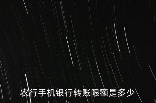 手機(jī)農(nóng)行轉(zhuǎn)賬最高額度是多少，農(nóng)業(yè)手機(jī)銀行一天最多轉(zhuǎn)多少錢