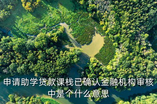 申請助學(xué)貸款課棧已確認(rèn)金融機(jī)構(gòu)審核中是個(gè)什么意思