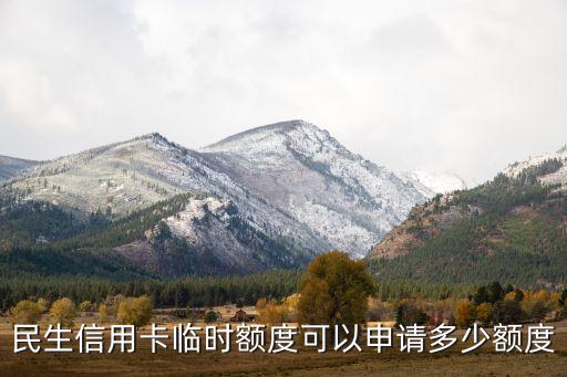 民生信用卡臨時額度可以申請多少額度