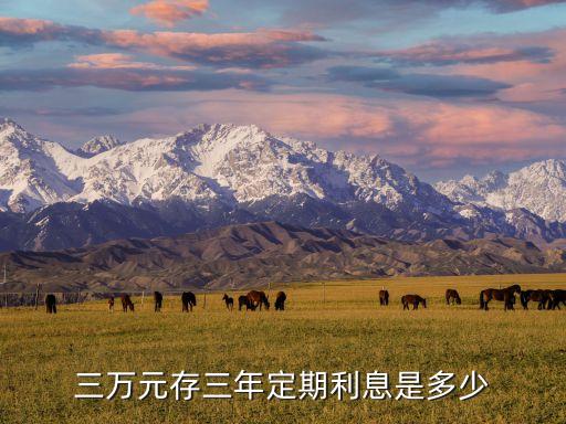 三萬元存三年定期利息是多少