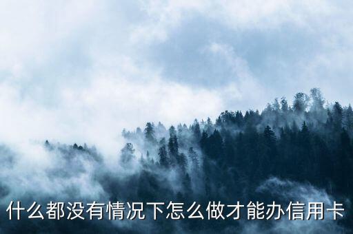 什么都沒(méi)有情況下怎么做才能辦信用卡