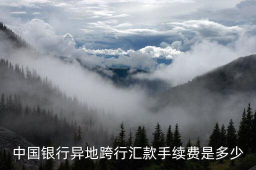 中國銀行異地跨行匯款手續(xù)費是多少