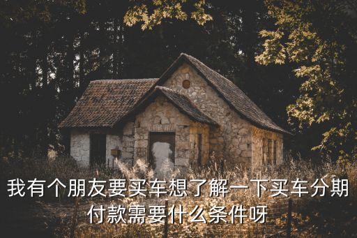 我有個朋友要買車想了解一下買車分期付款需要什么條件呀