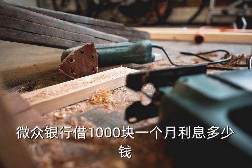借1000塊利息是多少錢，微眾銀行借1000塊一個月利息多少錢
