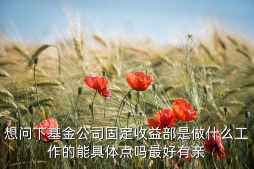 想問下基金公司固定收益部是做什么工作的能具體點(diǎn)嗎最好有親