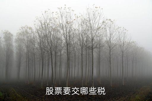 股票交易交什么稅費，股票的交易稅有哪些