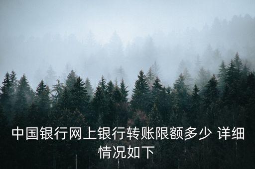 中國(guó)銀行網(wǎng)上銀行轉(zhuǎn)賬限額多少 詳細(xì)情況如下