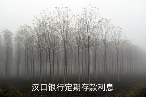 漢口銀行利息是多少錢啊，漢口銀行死期存款利息