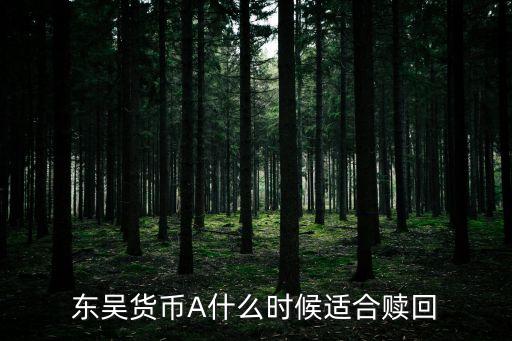 東吳貨幣A什么時(shí)候適合贖回
