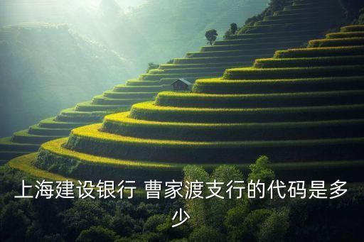 建設銀行代碼是多少，上海建設銀行 曹家渡支行的代碼是多少