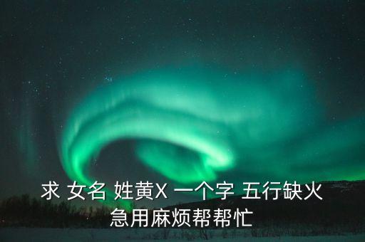 鼎暉投資黃炎身價(jià)有多少啊，求 女名 姓黃X 一個(gè)字 五行缺火急用麻煩幫幫忙