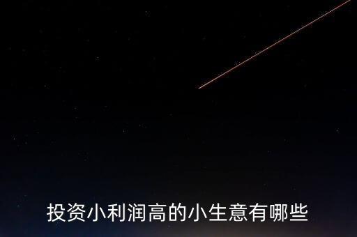 投資小利潤高的小生意有哪些
