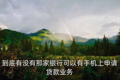 到底有沒有那家銀行可以有手機(jī)上申請(qǐng)貸款業(yè)務(wù)