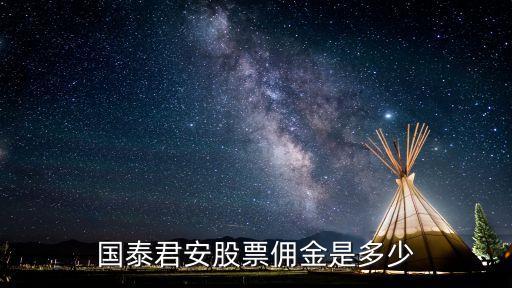 國(guó)泰君安股票傭金是多少