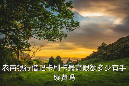 農(nóng)商銀行借記卡刷卡最高限額多少有手續(xù)費(fèi)嗎