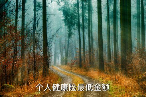 個人健康險最低金額
